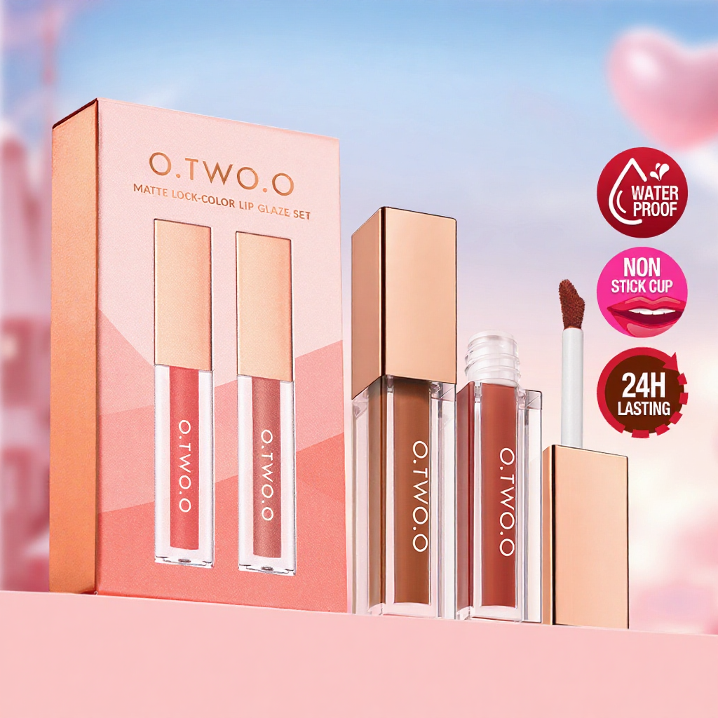  O.TWO.O 2PCS Matte Liquid Lipstick/2PCS Gincu Cecair Matte