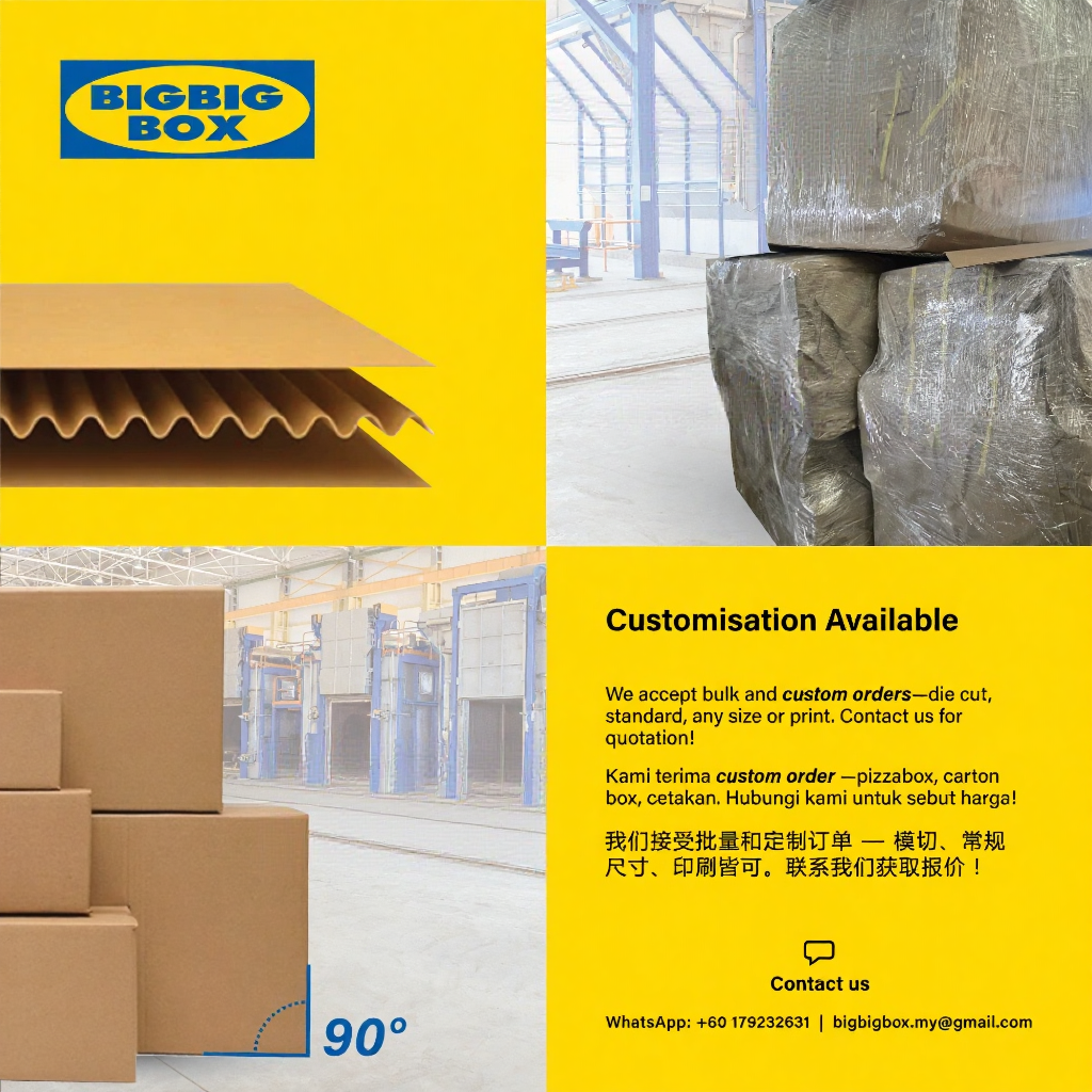 BigBigBox (25CM HEIGHT)  Carton Box Packaging Box Packing Box Paper Box Kotak Shipping Moving House Gift Box Heavy Duty
