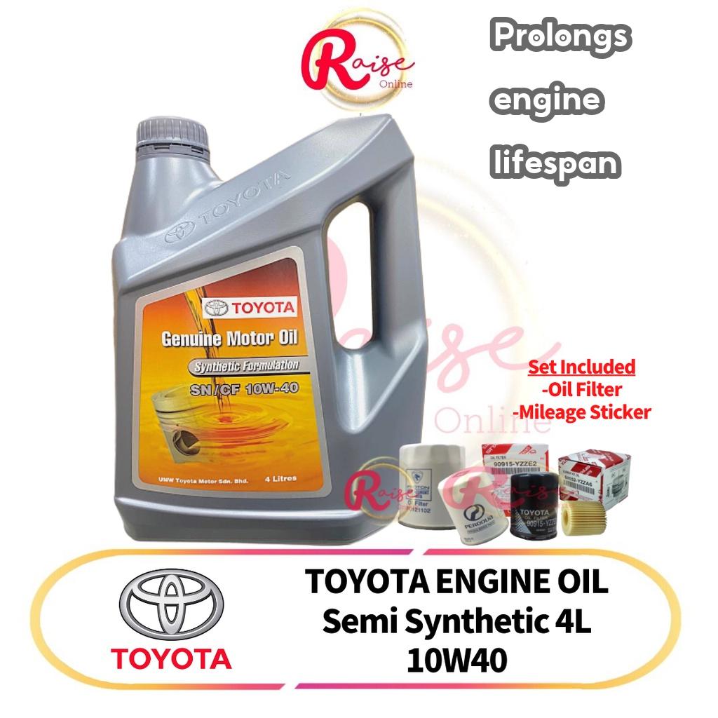 Toyota Semi Synthetic SN/CF  Engine Oil 10W40 + Oil Filter TOYOTA NISSAN PROTON