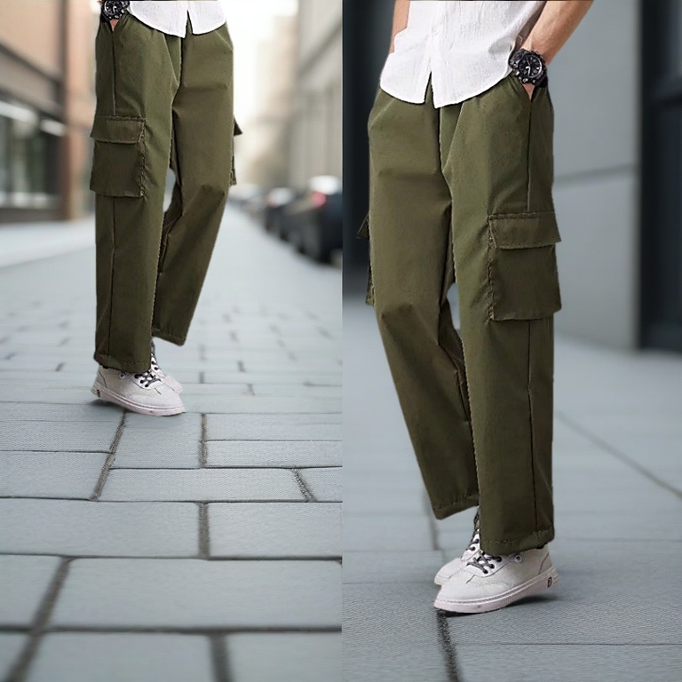 M-5XL Ready Stock ?? LooseFit Oversize Straight Cut Casual Men Cargo Pants Seluar Panjang Lelaki A33