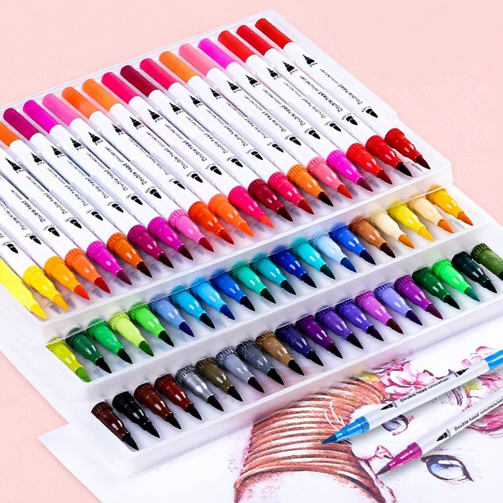 12/24/36/48/60/80/100 Colors Watercolor Brush Pen Colors Dual Tip Brush Marker Pens Painting Calligraph Art Supplies