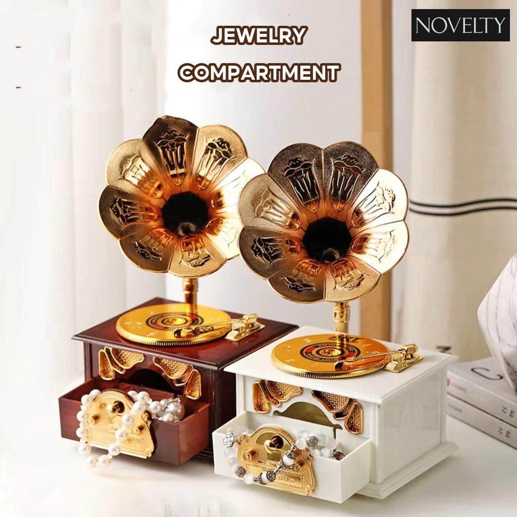 Retro Music Box Kotak Muzik Klasik Souvenir Cenderahati Hiasan Antik Antique Home Decoration Item Hadiah Birthday Gift