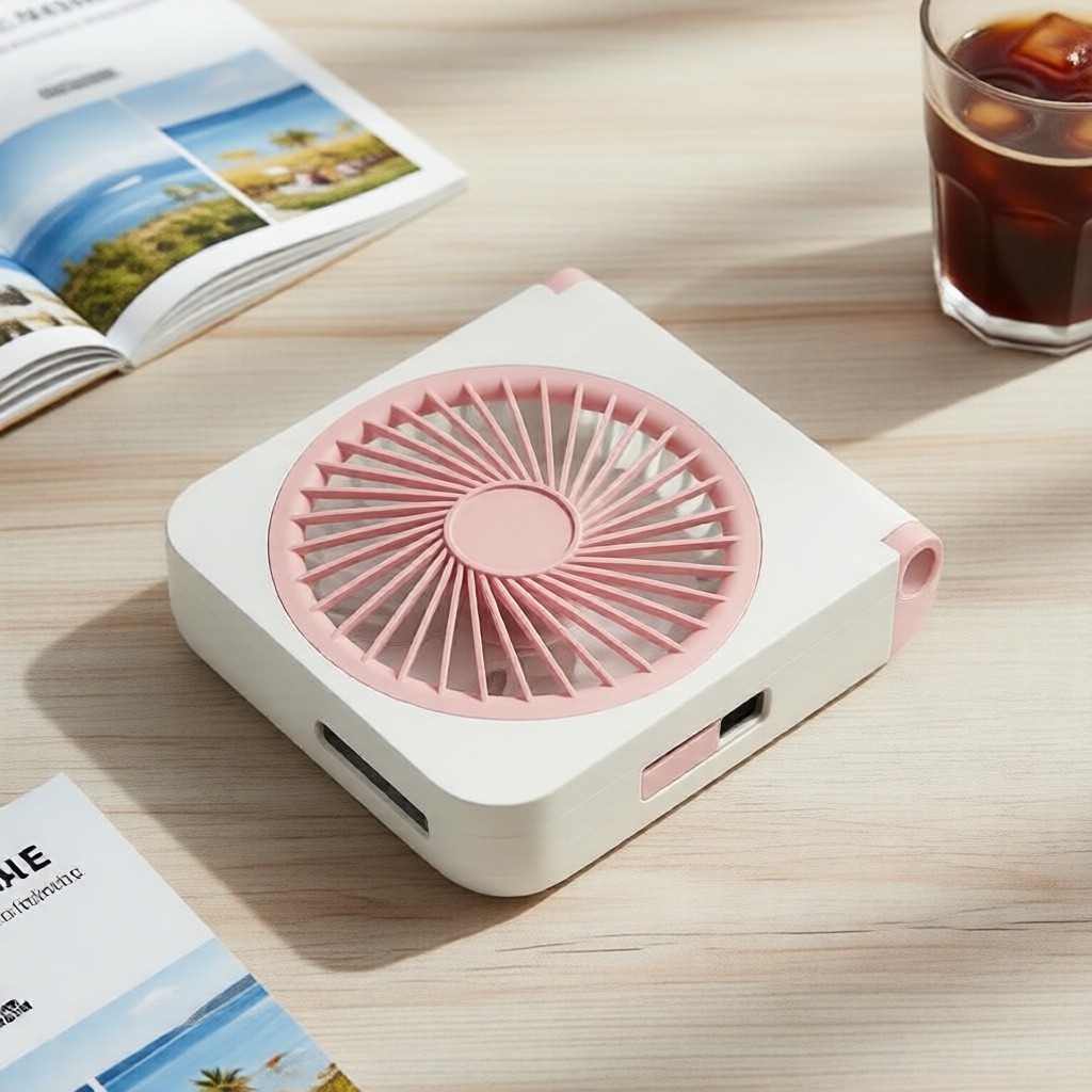  A portable USB desktop fan that keeps you cool and comfortable anytime, anywhere: available in 1200mAh and 2500mAh capacities, featuring 3 speed settings and a 160° silent oscillation  Kipas meja USB mudah alih yang sentiasa sejuk dan selesa di