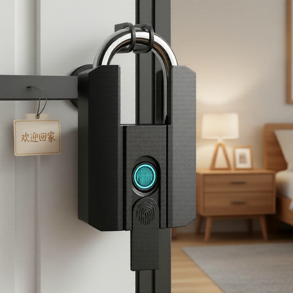 One PC Smart Fingerprint Padlock, up to 100 fingerprints, waterproof & cut-resistant, TTlock app unlock, backup mechanical key (large size) Pad Kunci Cap Jari Pintar Satu PC, Sehingga 100 Cap Jari, Kalis Air & Tahan Potong, Buka Kunci melalui Aplikasi