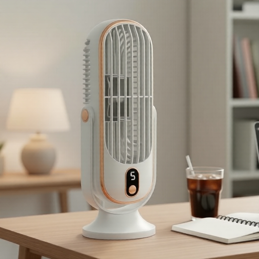 USB Rechargeable Mini Portable Fan with Dual Head, Adjustable Speed, 3 Colors, Compact for Office, Home & Outdoors Kipas Meja Mini Mudah Alih Dwi-Kepala Boleh Cas USB, Kelajuan Boleh Laras, 3 Warna, Kompak untuk Pejabat, Rumah & Luar