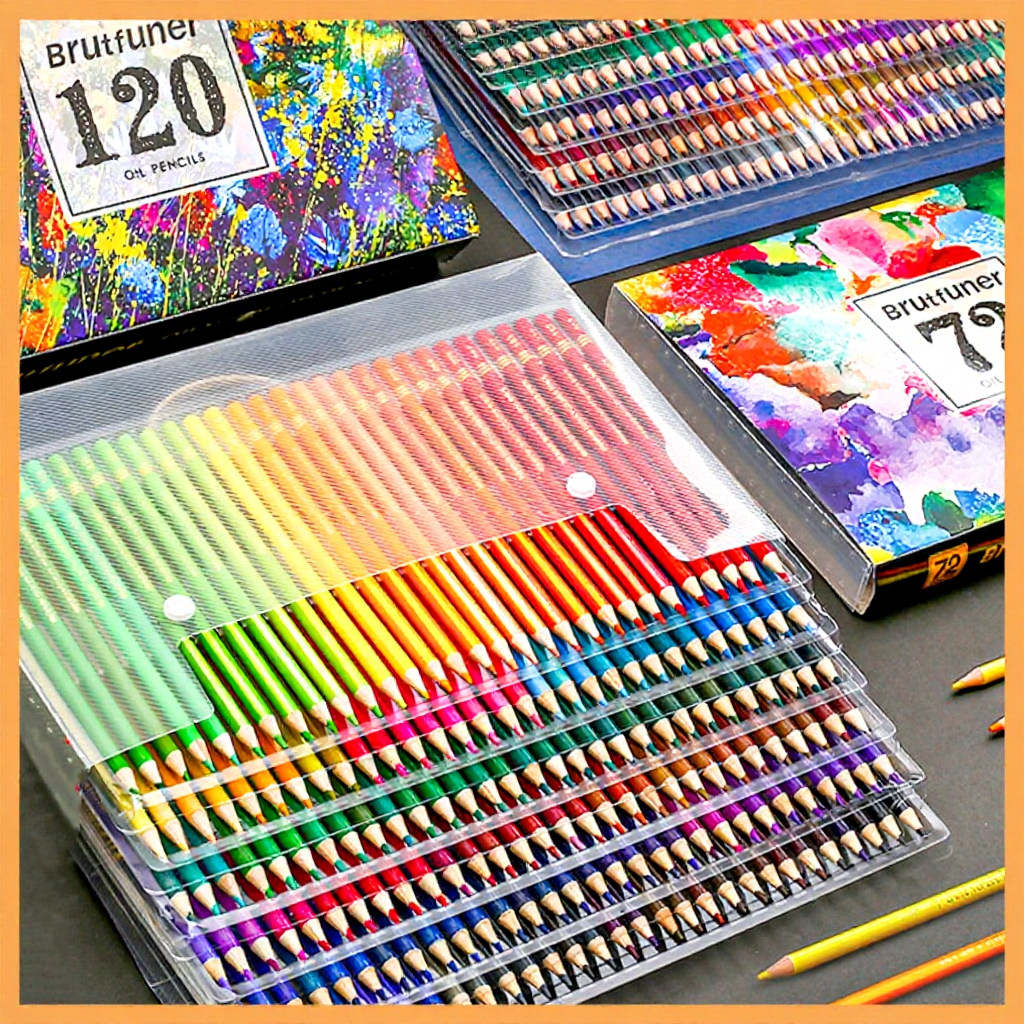 Brutfuner 48/72/120/160/180 Professional Oil Color Pencil Soft Wood Color Pencil Watercolor Drawing Pencillor 