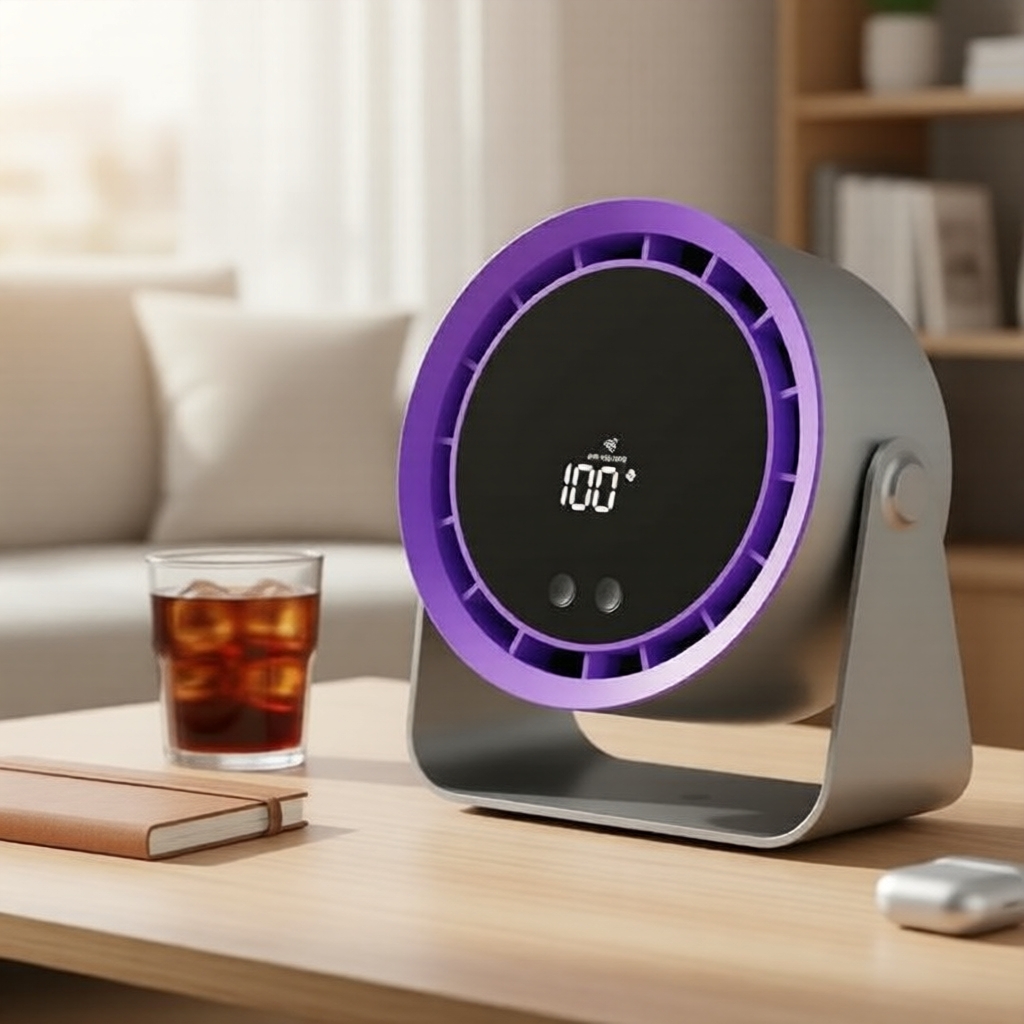 Quiet electric table fan for home use, portable USB-rechargeable, perfect for office desks or dorm rooms Kipas meja elektrik senyap untuk rumah, boleh cas USB, sesuai untuk pejabat atau bilik asrama