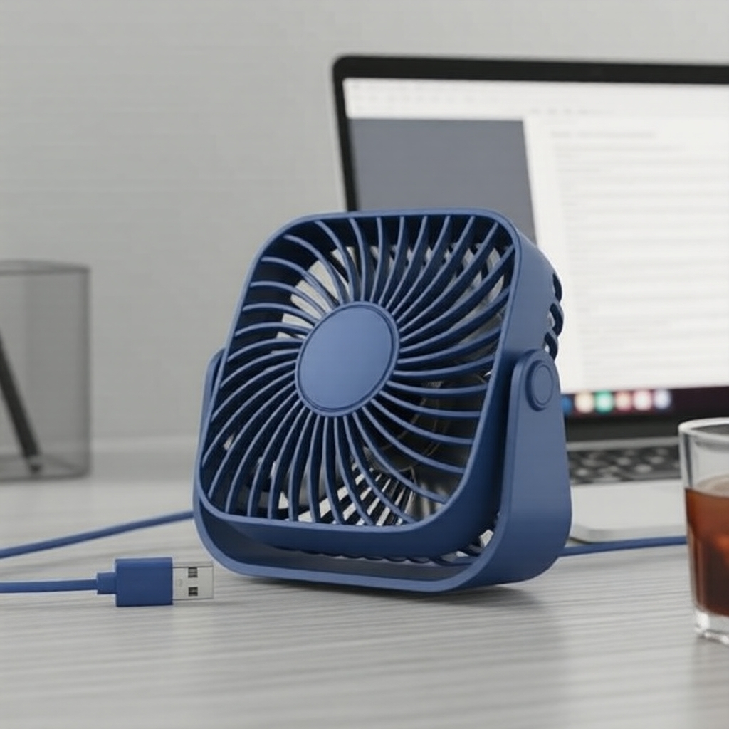 TOPK Mini USB Desk Fan, Rechargeable Portable Electric Fan for Home, Car, Office, Desktop, Camping & Travel - 1 Pack TOPK Mini Kipas Meja USB, Boleh Cas Semula, Mudah Alih untuk Rumah, Kereta, Pejabat, Meja, Berkelah & Travel - 1 Pek