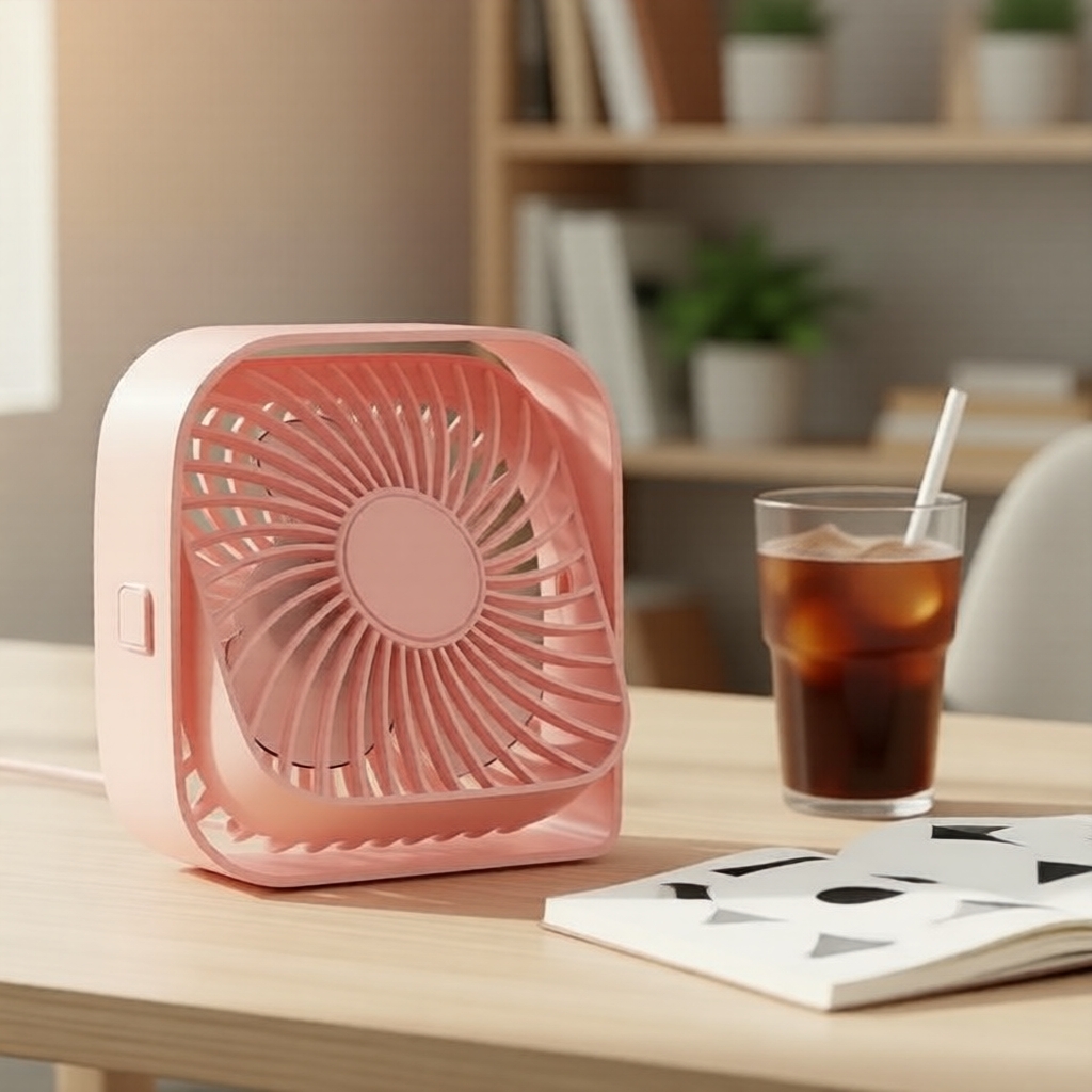 TOPK Mini USB Desk Fan - Quiet Brushless Motor, High Airflow, Stylish Portable Design TOPK Mini Kipas Meja USB - Motor Tanpa Berus Senyap, Aliran Udara Tinggi, Reka Bentuk Mudah Alih Bergaya