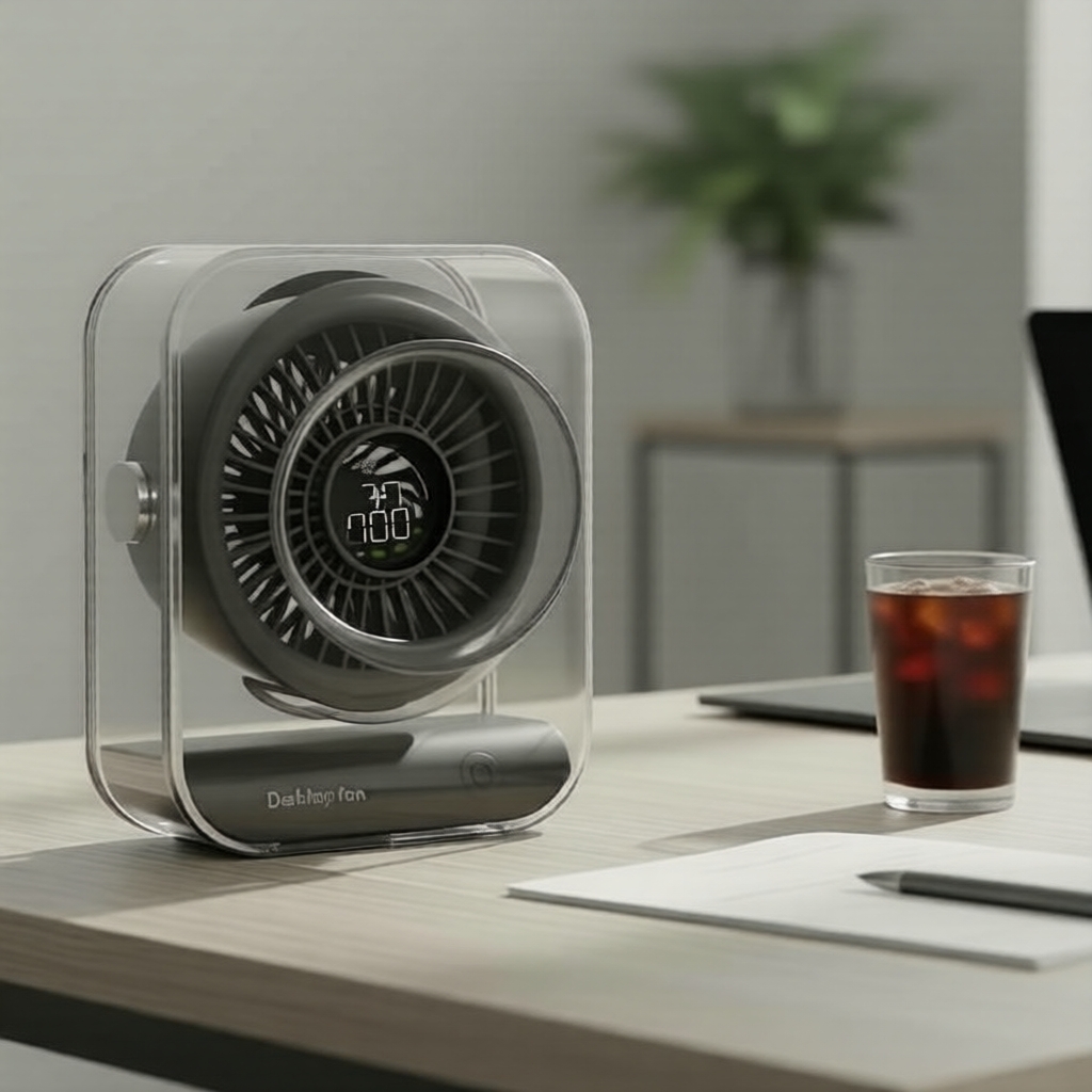 100-Speed USB Desk Fan with Digital Display, Turbo Cooling for Kitchen, Office & Camping Kipas Meja USB 100-Kelajuan dengan Paparan Digital, Penyejukan Turbo untuk Dapur, Pejabat & Perkhemahan
