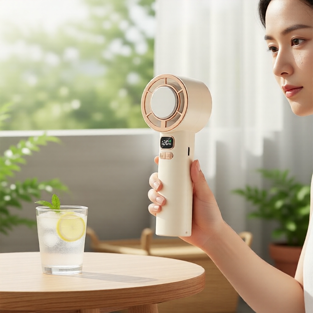 Mini Pocket Fan, 120-Speed Stepless Turbo Cooling, LED Display, USB Rechargeable, Quiet for Outdoor & Office Kipas Poket Mini, Turbo Penyejuk Tanpa Langkah 120-Kelajuan, Paparan LED, Boleh Cas USB, Sunyi untuk Luar & Pejabat