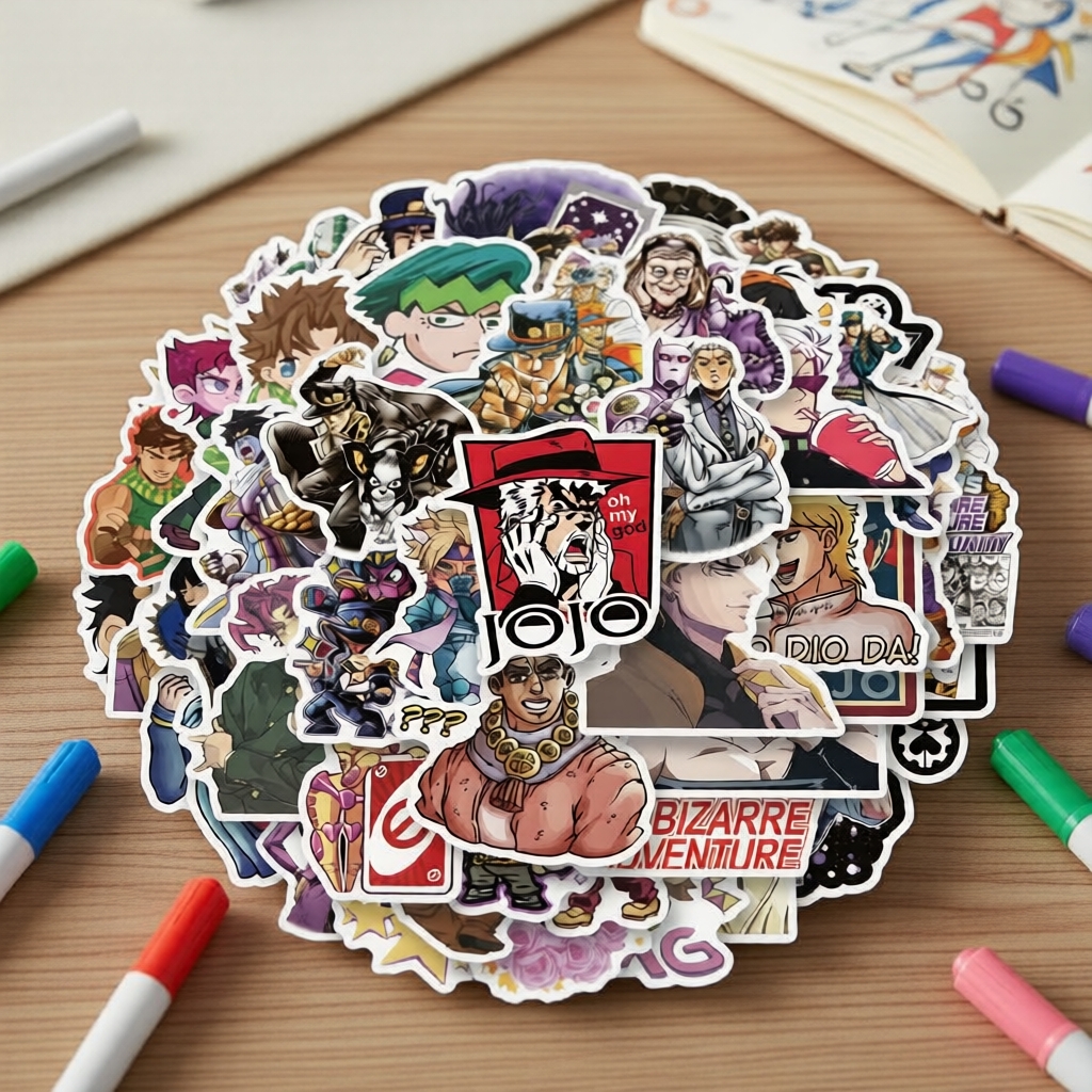 JoJo's Bizarre Adventure Game 250-Piece Sticker Pack for Verse Cards, Laptops & Scrapbook Pek Pelekat 250 Keping JoJo Bizarre Adventure untuk Kad Verse, Komputer Riba & Buku Skrap