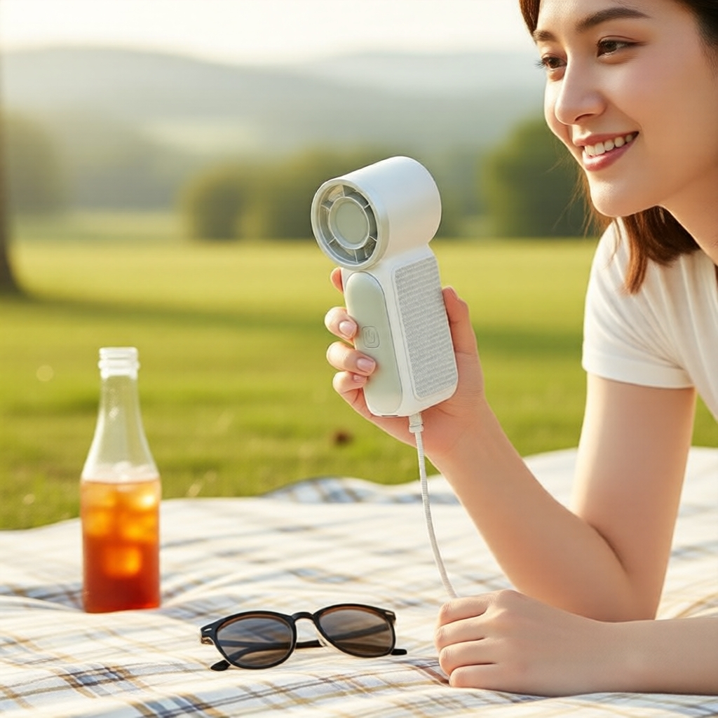 USB-C Mini Hand Fan: A compact, portable fan for students and home use, perfect for outdoor cooling Kipas Tangan Mini USB-C: Pendingin Mudah Alih untuk Pelajar dan Rumah