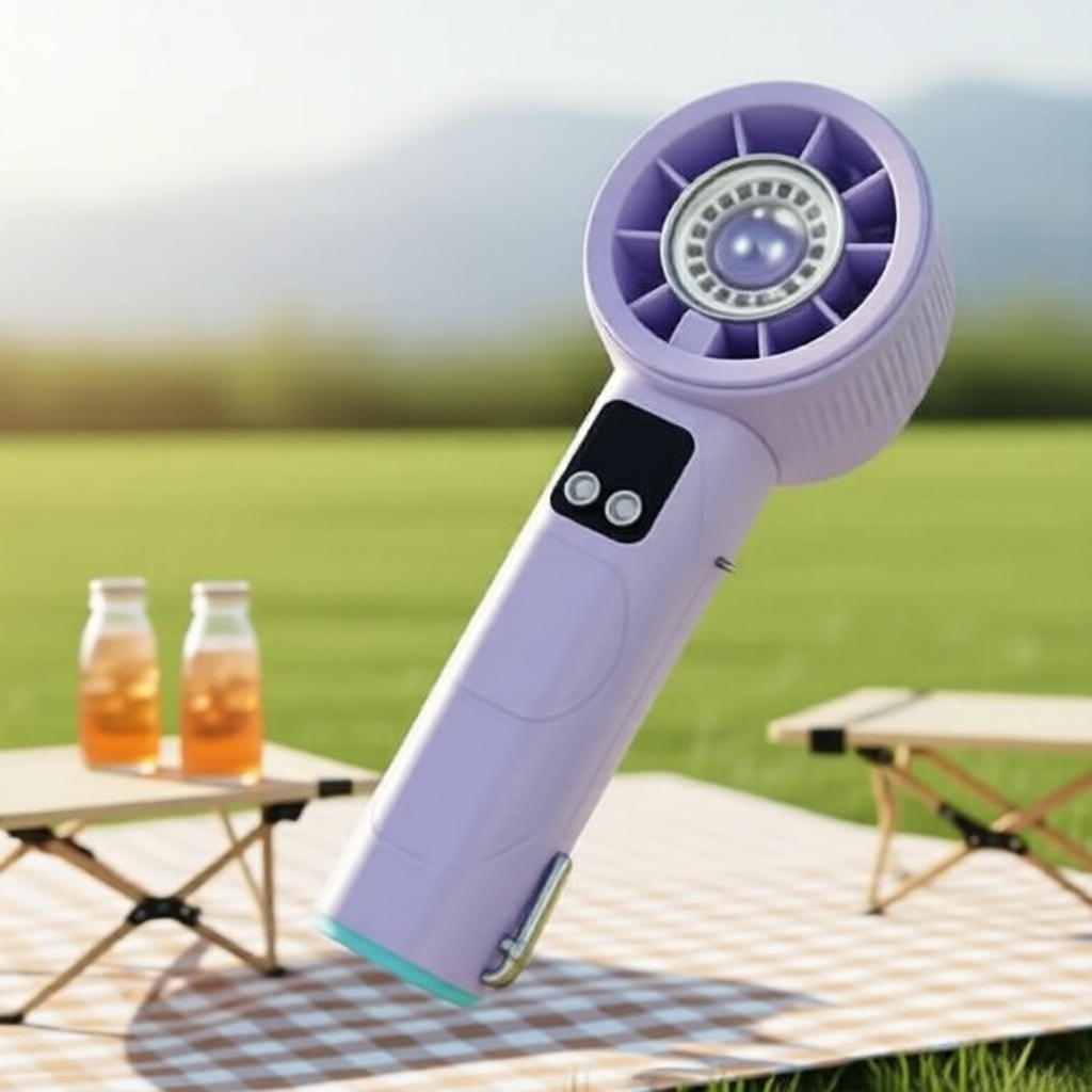 9m/s 100-Level Turbo Fan, LED Display & Flashlight, USB-C Rechargeable, Portable With Carabiner For Travel 9m/s kipas turbo 100-tahap, paparan LED & lampu suluh, boleh cas USB-C, mudah alih dengan karabiner untuk perjalanan