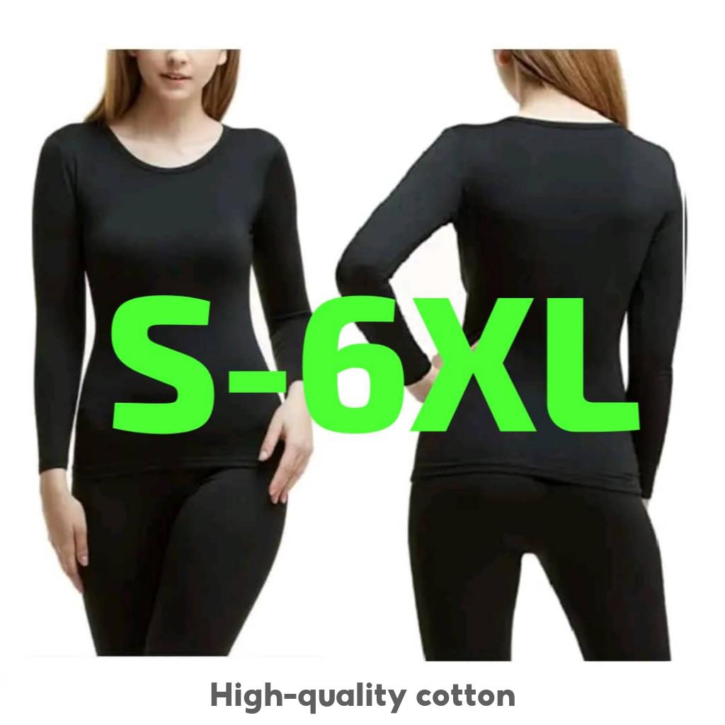 (S-6XL)Baju Lengan Panjang High Quality Cotton Women Inner Baju Muslimah Inner Perempuan Baju Inner