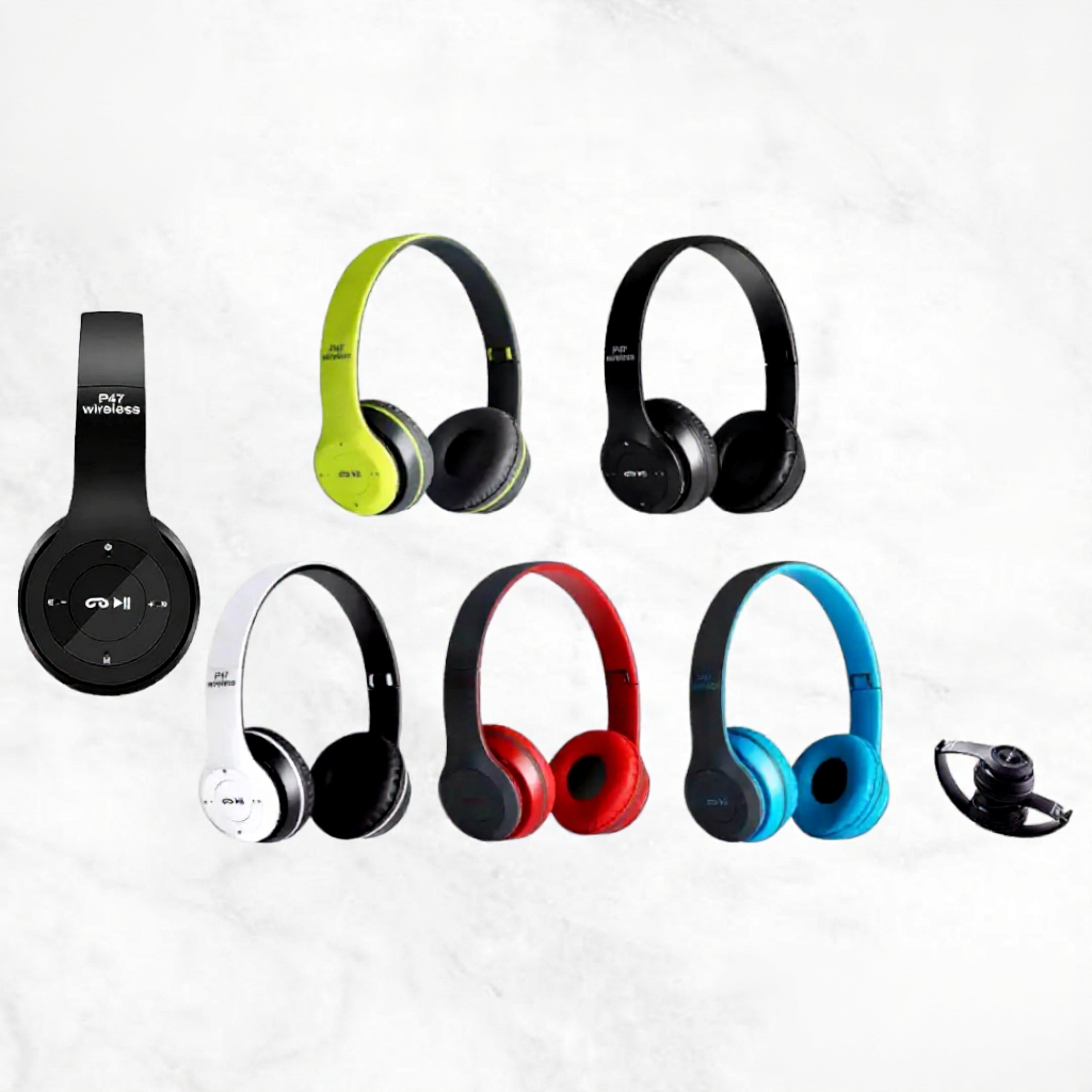 Wireless Headphones Over Ear P47 Super Bass 5.1, Volume Control, Bluetooth, Card Support SD, LED Lights