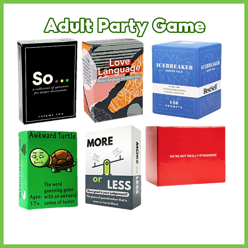 Conversation Card Games So Deep Love Language Ice-Breaker More Or Less Awkward Turtle We're Not Really Strangers Friends