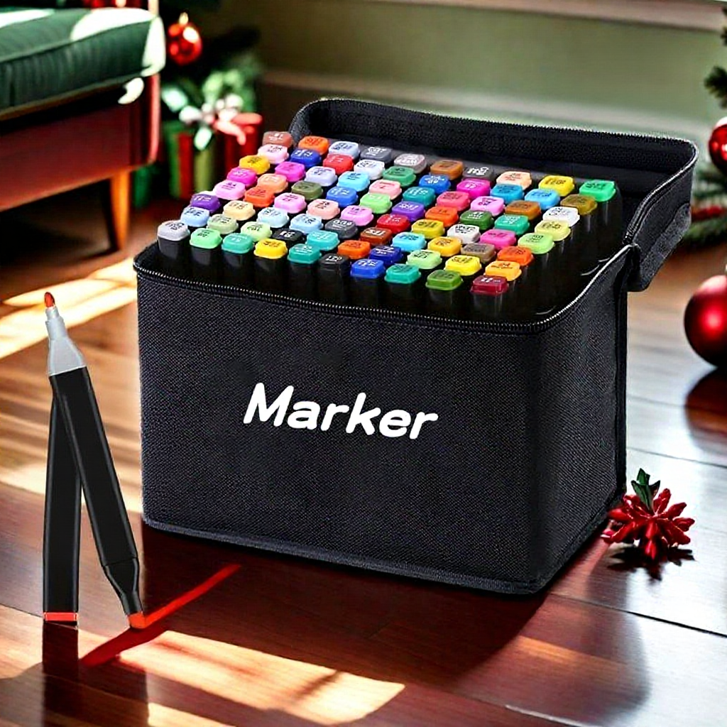 48-Color Alcohol Art Markers Set – Double Tip Markers for Sketching, Coloring, Drawing & Outdoor Art
