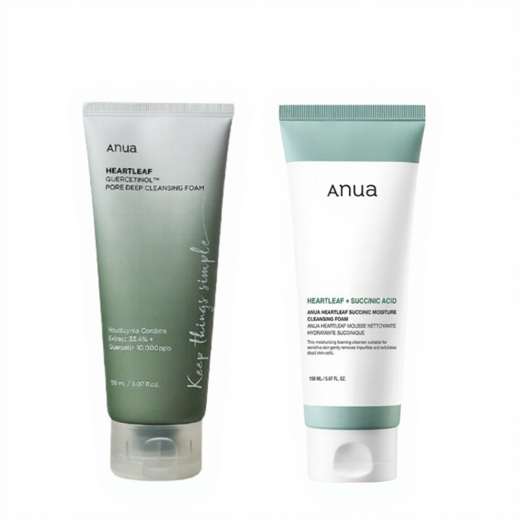 Anua Heartleaf Quercetinol Pore Deep Cleansing Foam / Heartleaf Succinic Moisture Cleansing Foam  150ml