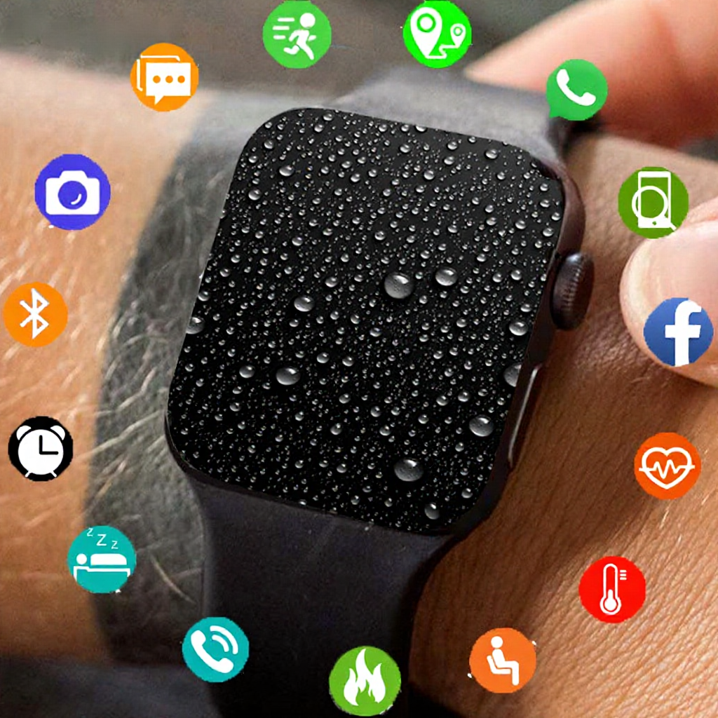 POSHI Smart Watch for Men Bluetooth Dial Call Waterproof Heart Rate Monitor Blood Pressure Smartwatch Women Full Touch Screen Sport Watch For Men Women Android Ios