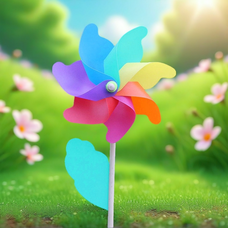 READY STOCK ?24CM Colourfully sequins windmill wind spinner