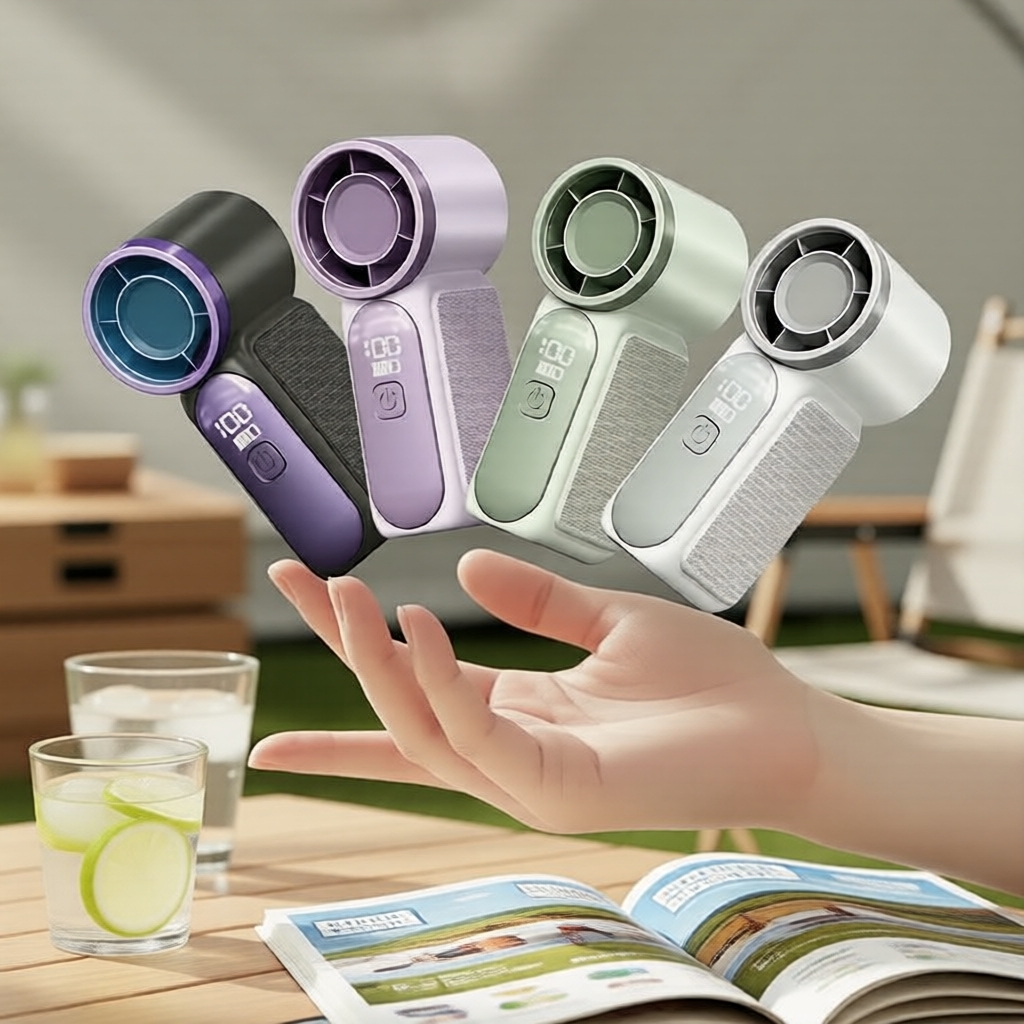 Compact Portable Hand Fan USB Rechargeable for Outdoor Travel & Camping Kipas Tangan Mudah Alih Padat Cas USB untuk Aktiviti Luar dan Perkhemahan