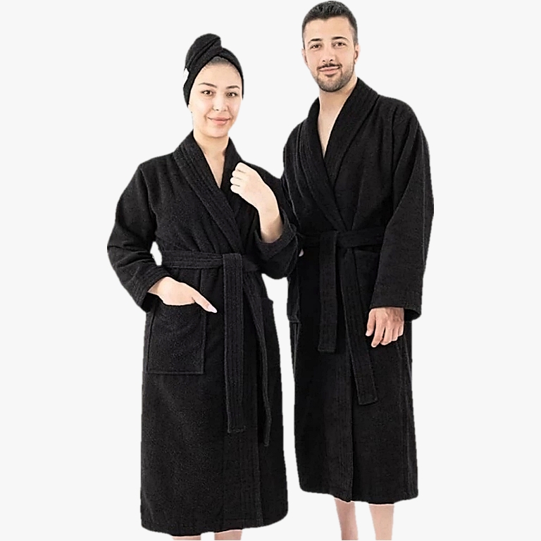 Luxury Fleece Bathrobe | Unisex Long Robe | Plush Shawl Collar | Soft Spa-Style Comfort for Men & Women