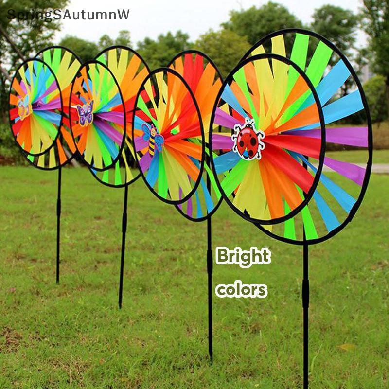 [SpringSAutumnW] Double Layer Colorful Wheel Windmill Wind Spinner Kids Toys Garden Yard Decor Boutique