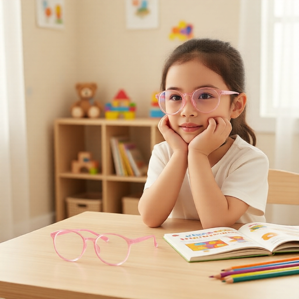  Blue Light Protection Glasses for Children to Reduce Eye Strain from Computers and Books  Cermin Mata Perlindungan Cahaya Biru untuk Kanak-Kanak bagi Mengurangkan Tekanan Mata daripada Komputer dan Buku