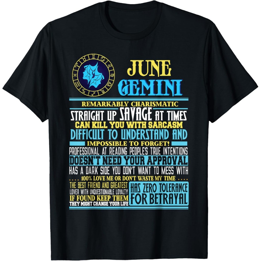 Gemini Facts Shirt Funny June Gemini Birthday Gift Shirt T-Shirt