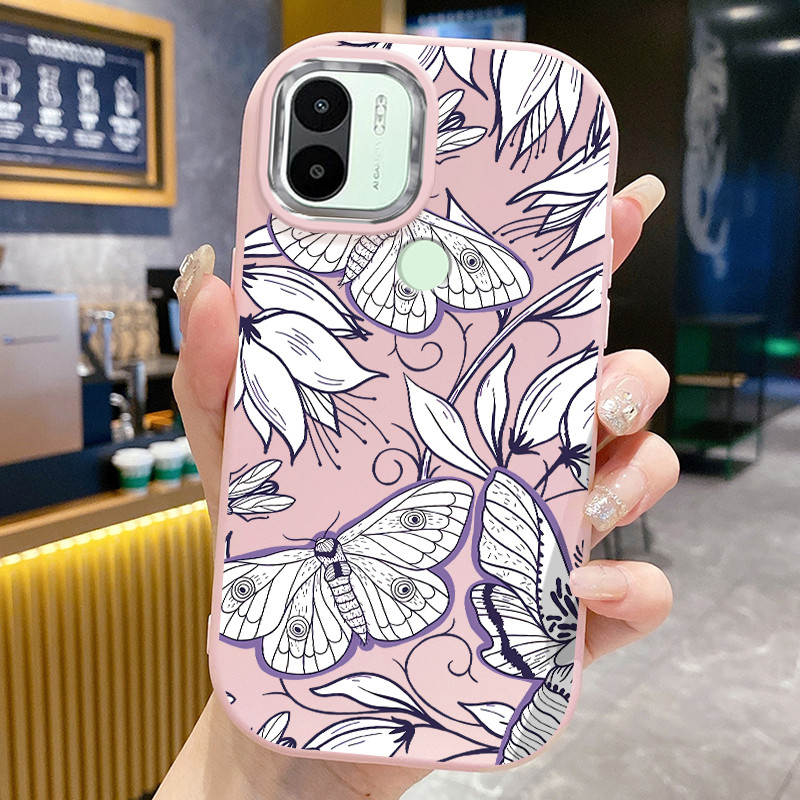 Case For Xiaomi Redmi A1+ A2+ A1 Plus A2 Phone Butterfly Flower Shockproof Round And Fat