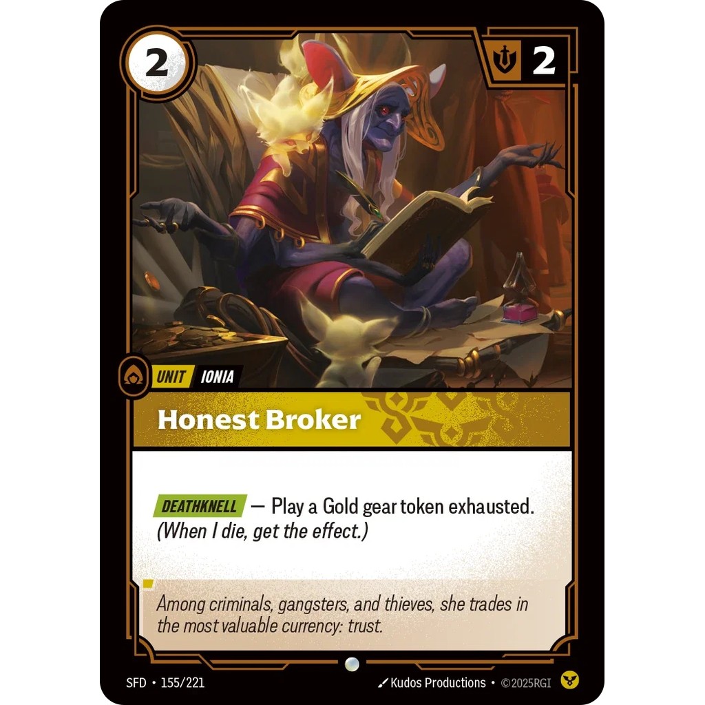 Honest Broker - SFD-155 - Common - Spiritforged [RIFTBOUND SINGLES]
