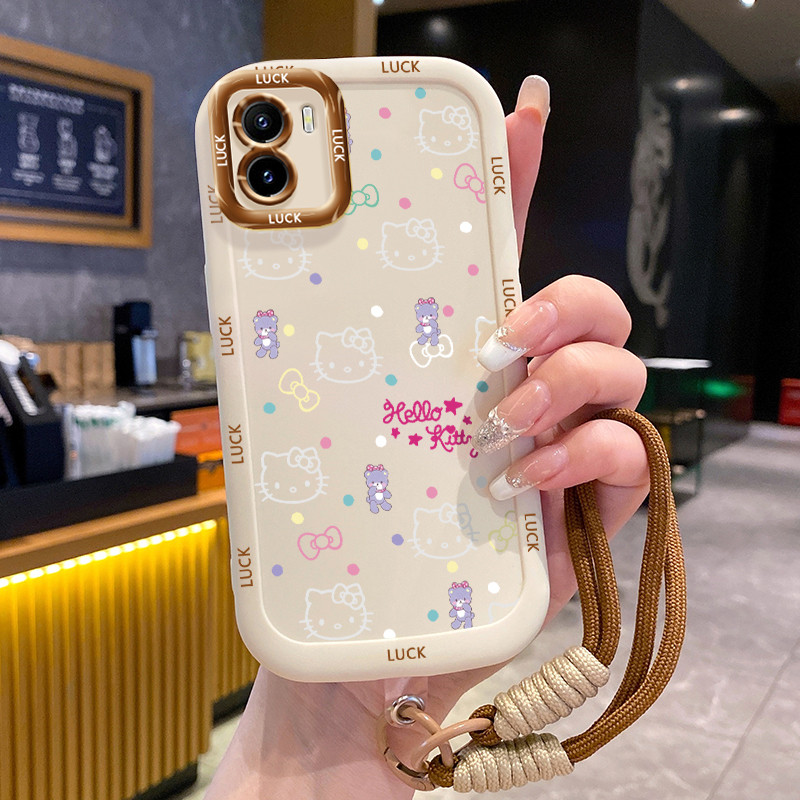 Case For VIVO Y15S Y15A Y15C Y01 Cat Bear Silicone Phone Full Strap Shockproof