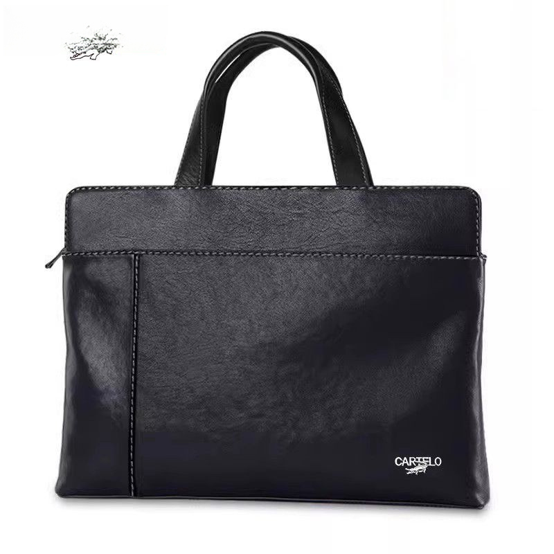 Katile Crocodile Men's Briefcase Genuine Leather Large-Capacity Computer Business Lawyer Casual Cowhide Handbag