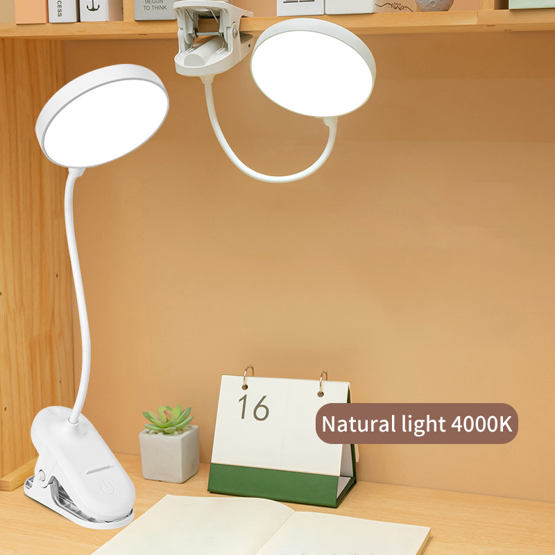 Led Table Lamp USB Rechargeable Night Light With Folding Clamp Study Stand Read Lamp Touch 3 Modes Dimming Eye Protection Light