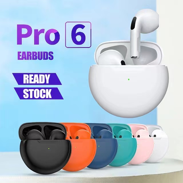 pro6 TWS bluetooth earbuds Wireless Bluetooth Earphone Touch Control HiFi Stereo Headset with Charging Box earphones bluetooth original headset