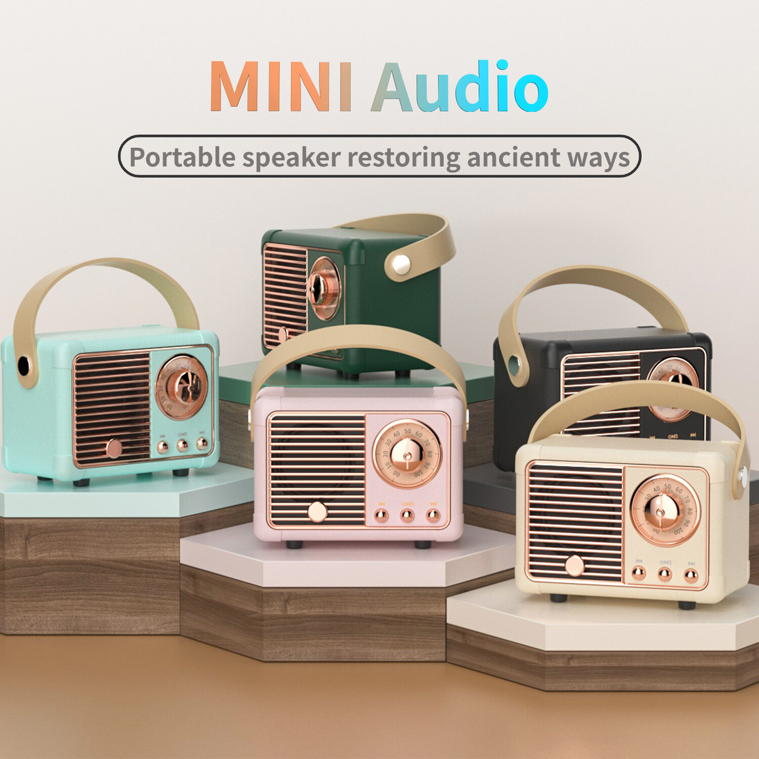 New Retro Bluetooth Speaker HM11 Classical Retro Music Player Sound Stereo Portable Decoration Mini Speakers Travel Music Player