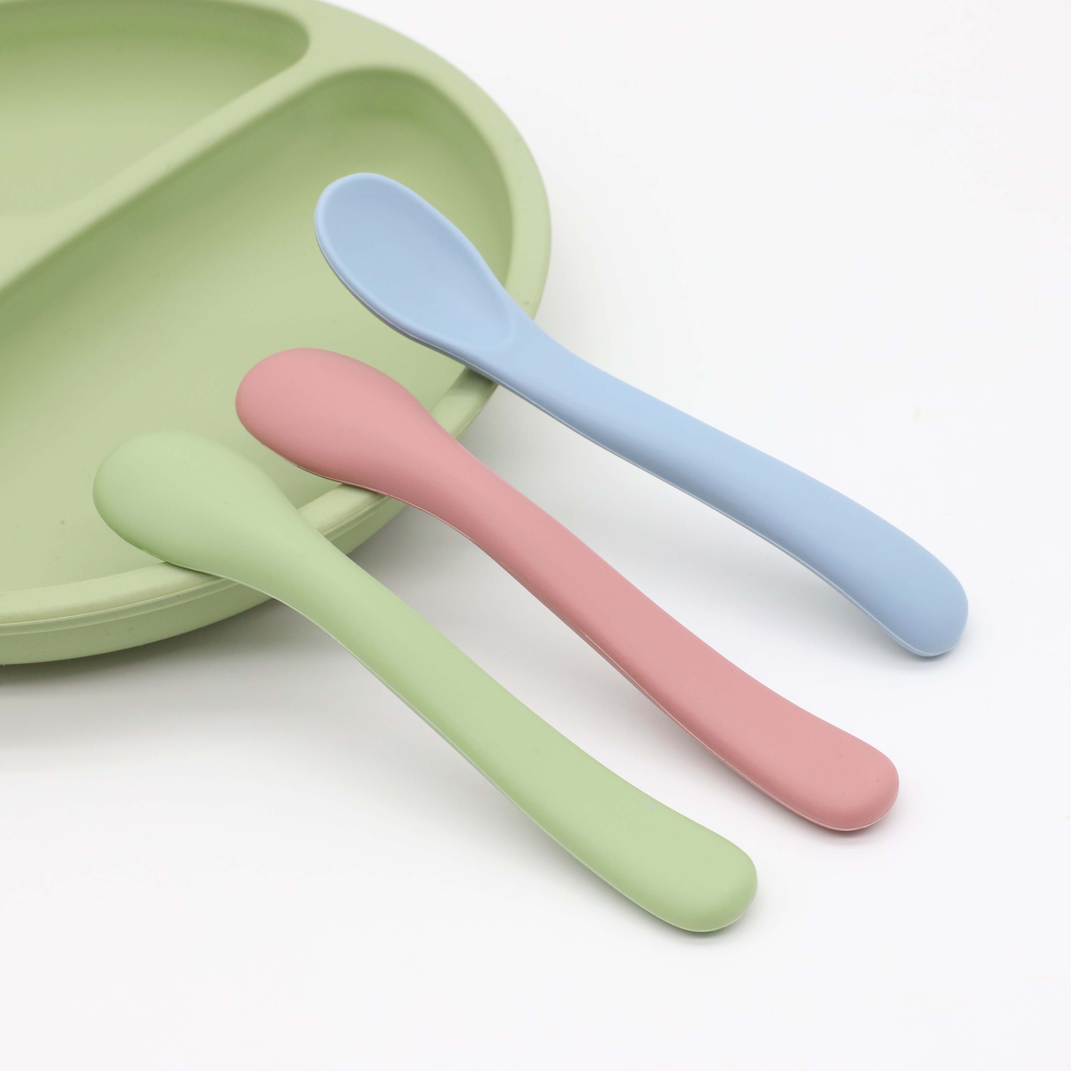 1 Piece Set Silicone Feeding Spoon, Suitable for Babies and Babies at the First Stage Soft Tip Easy to Wear Gum Training Spoon | Baby Tableware Feeding Supplies, Can Be Used Dishwasher Cleaning, Boilproof