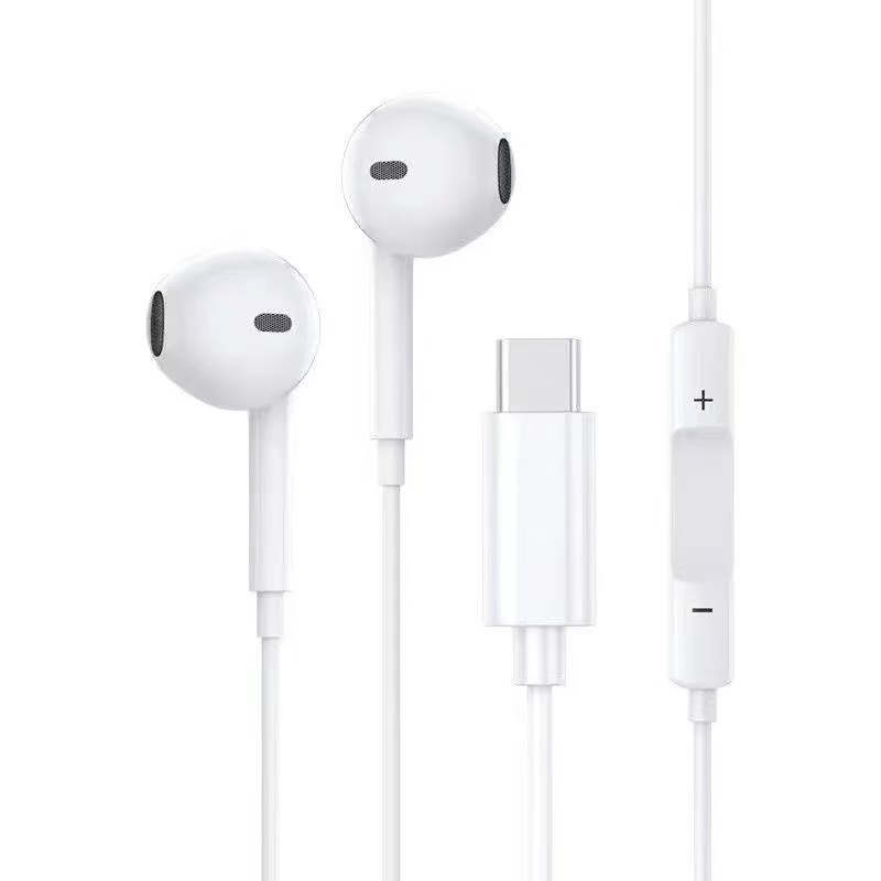 TypeC /3.5mm Wired Earphones In Ear Lightweight Stylish Earbuds With High Fidelity Audio Noise Canceling Fashion White Headphones For Daily Use