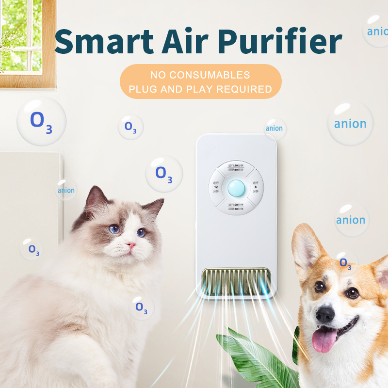 Intelligent ozone deodorizer, induction automatic switch, wall mounted, portable air purifier, suitable for removing refrigerator and pet odor purifier