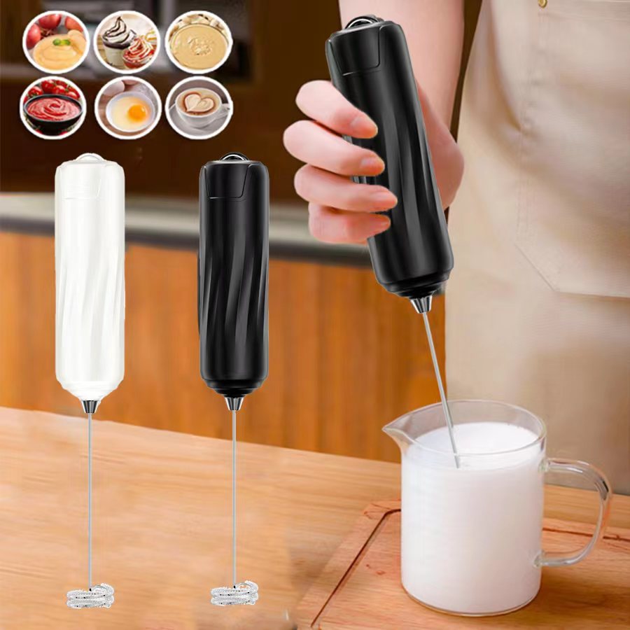 1PC Electric Milk Frother Handheld with Stainless Steel Stand Battery Powered Foam Maker, Whisk Drink Mixer Mini Blender For Coffee, Frappe, Latte, Matcha, Without battery