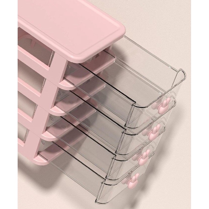 Mini Desktop Storage Box – 4/5 Layers Transparent Organizer Box