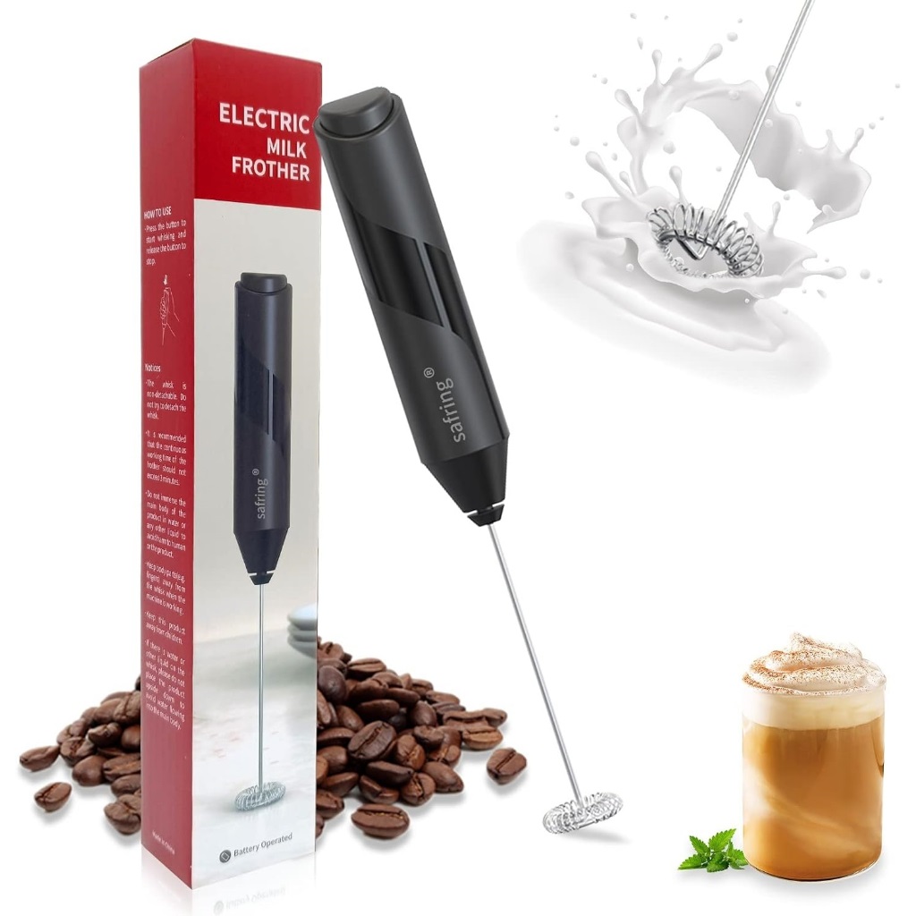 Milk Frother Handheld, Battery Powered Drink Mixer for Matcha Coffee, Electric Portable Whisk Drink Mixer Mini Foam Maker for Hot Chocolate Frappe Latte