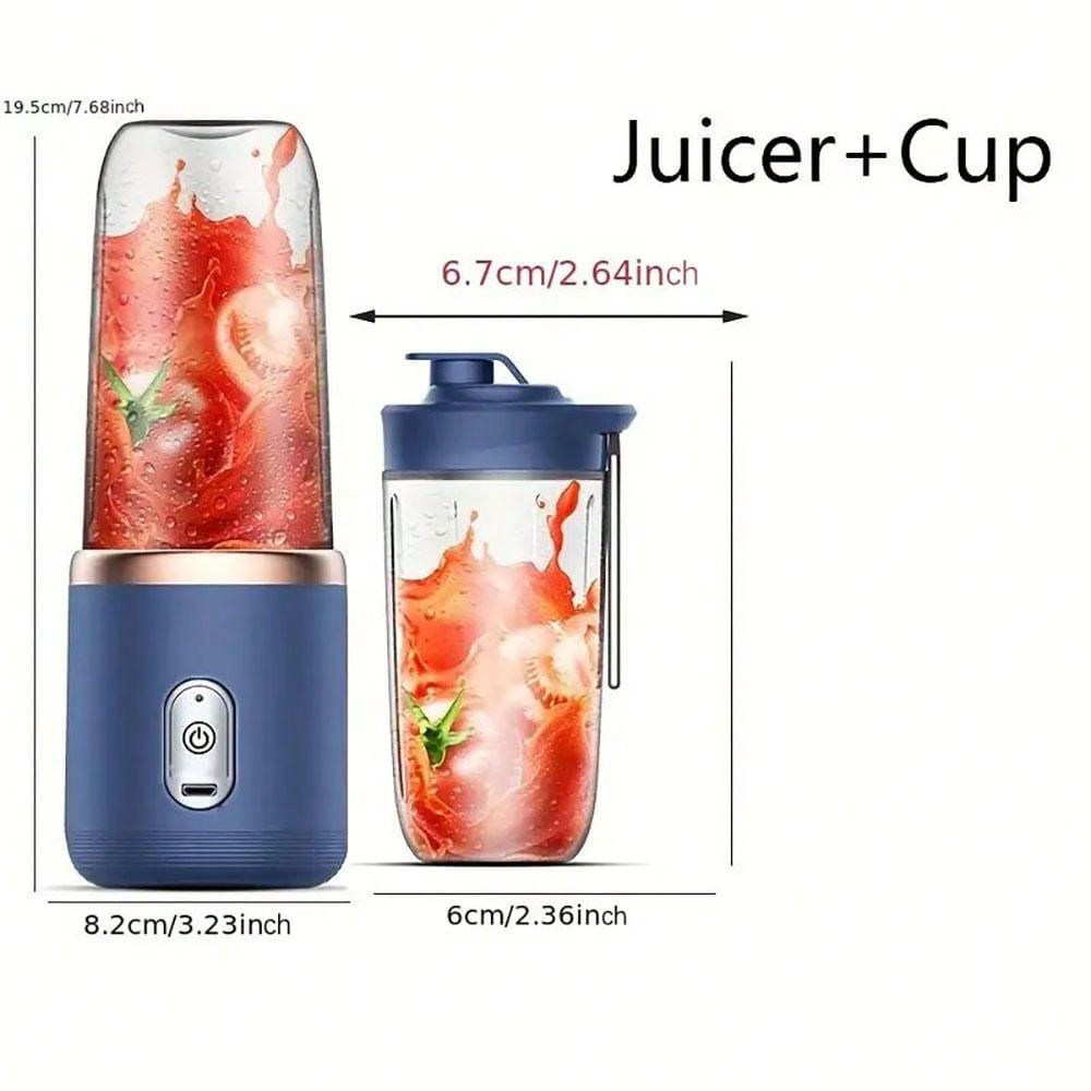 1set-6 Blades USB Portable Juicer, Juicer Juice Cup Automatic Small Electric Juicer Smoothie Blender Ice Crusher Cup Food Processor