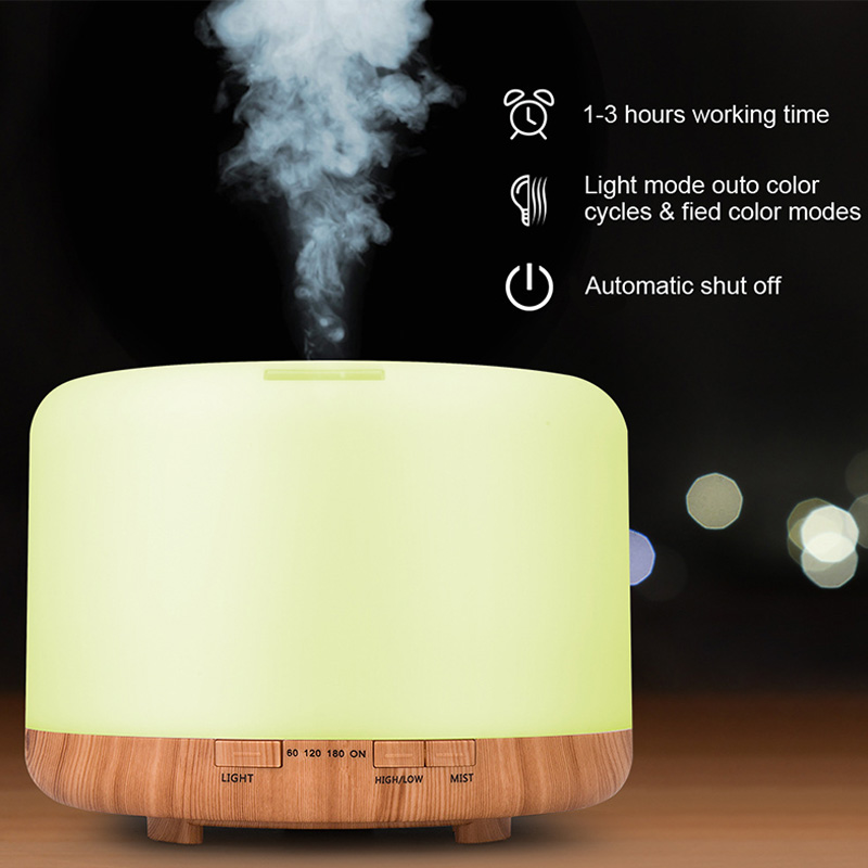 Wood Grain Aroma Diffuser Peaceful Nourishing Brightness High Quality Energy Efficient Art Like Design Night Wood Grain Aromatherapy Diffuser