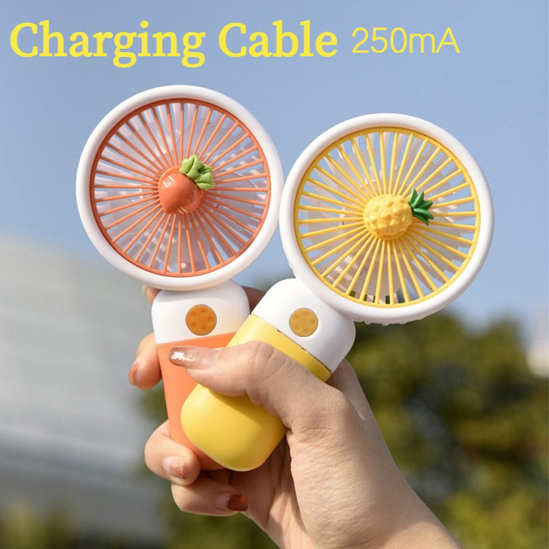 Mobile phone holder handheld fan outdoor portable high wind mini creative desktop fruit electric fan 250mA charging cable  1*fan