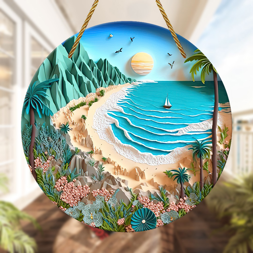 1pc, 2D Bright Scenery Acrylic ,Patterns Home Decor For Window Or Wall,15*15cm Decor For Home Gift, Door Hanging, Gifts For Friends Holiday Home Decor Room Decor Wall Decor