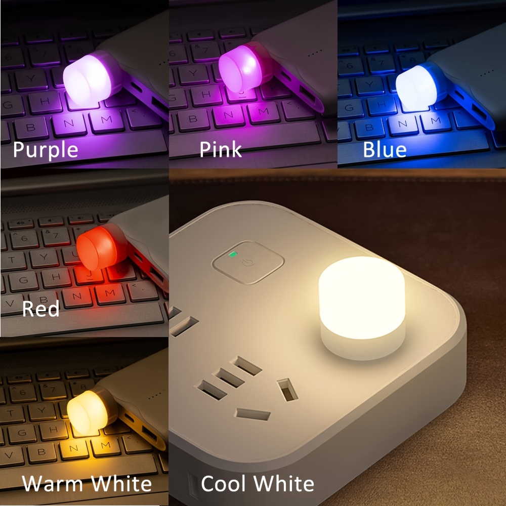 1pc USB Night Light, USB Atmosphere Light For Laptop Notebook Power Bank, Portable Decorative USB Light Bulb, Mini USB Light For Car, Bedroom, Nursery, Bathroom