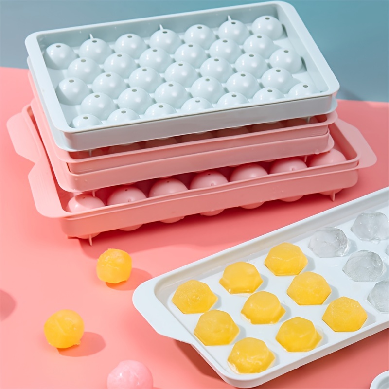 1Pcs 18/33 Ice Cube Tray Round Cubes Silicone Ice Cube Maker Mold with Lids for Ice Cream Party Whiskey Cocktail Cold Drink