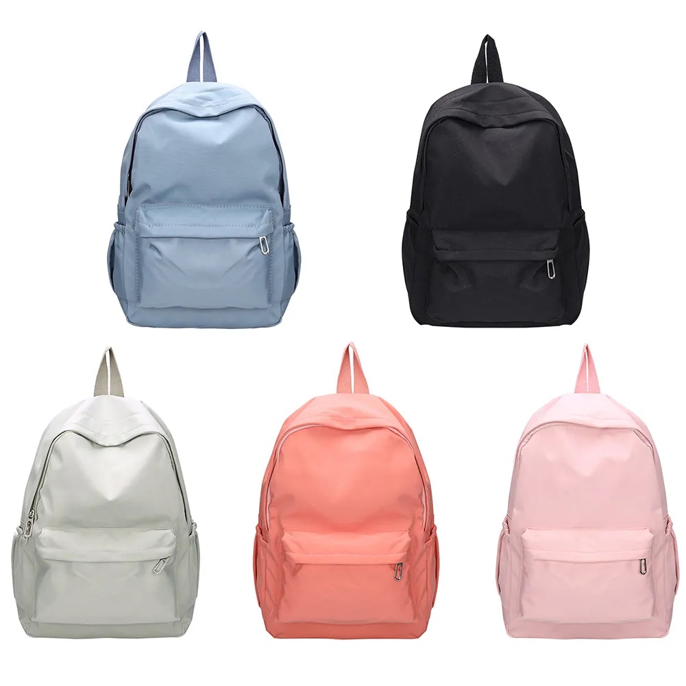 Korean Style Cotton Canvas School Backpack – Minimalist Student Bag for Teens & Adults (No Print)